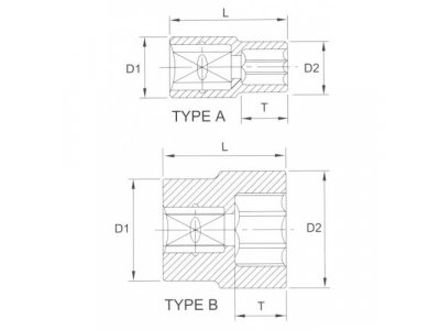Головка торцевая 6гр. 3/8" 6мм