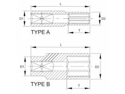 Головка торцевая глубокая 6гр. 3/8" 9мм