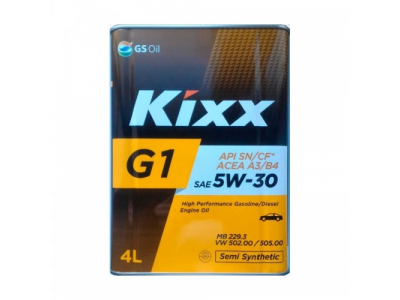 Моторное масло Kixx G1 5W30 A3/B4, 4л от KIXX Моторное масло Kixx G1 5W30 A3/B4, 4л